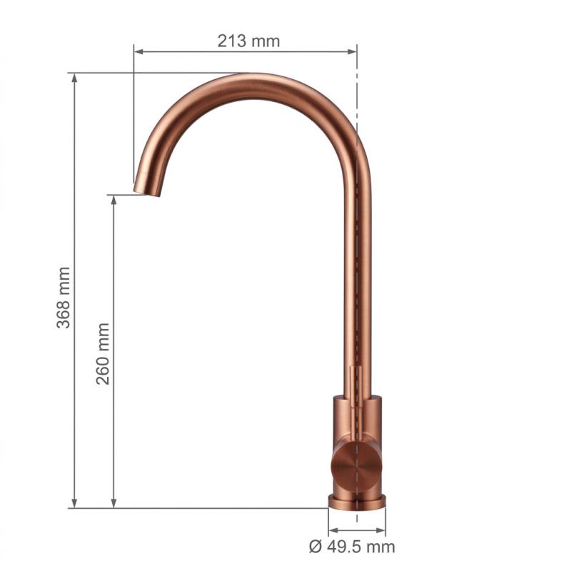Pure.Sink Elite Steel Stream keukenkraan PVD koper  PS8044-62